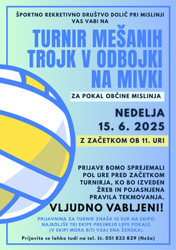 Turnir mešanih trojk v odbojki na mivki-glavni turnir